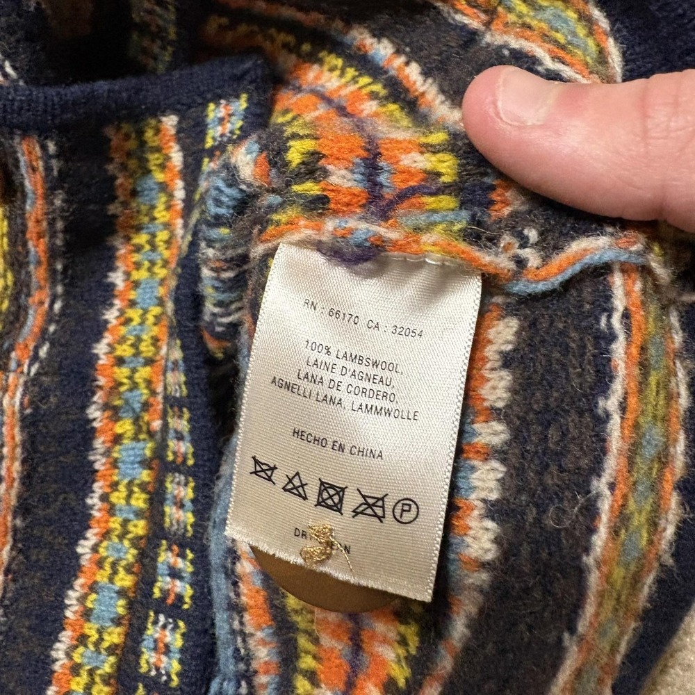 Anthropologie Sparrow Cardigan Sweater Womens Small Multicolor Fair Isle Wool - Picture 8 of 9